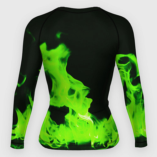 Женский рашгард Кислотный зелёный огонь / 3D-принт – фото 2