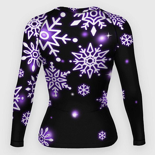 Женский рашгард Снежинки в неоне / 3D-принт – фото 2