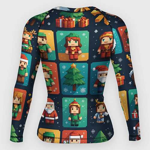 Женский рашгард Minecraft с новогодний паттерн / 3D-принт – фото 2