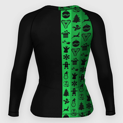 Женский рашгард Новогодние узоры / 3D-принт – фото 2