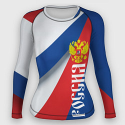 Женский рашгард Цвета флага России и герб