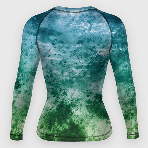 Женский рашгард Агрессивная зеленая змея на абстрактном фоне / 3D-принт – фото 2