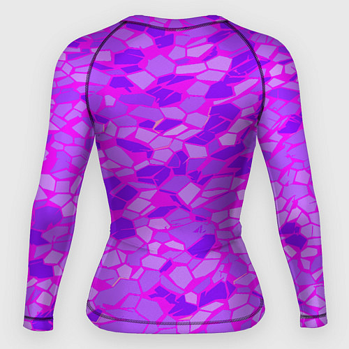 Женский рашгард Фиолетовые плитки на розовом фоне / 3D-принт – фото 2