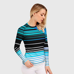 Рашгард женский Разноцветные вертикальные линии, цвет: 3D-принт — фото 2