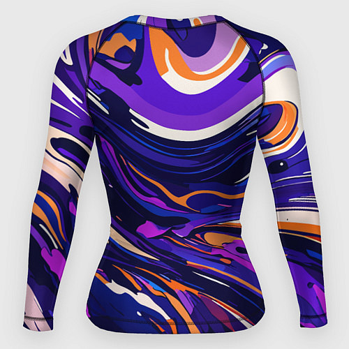 Женский рашгард Разноцветная абстракция разводов / 3D-принт – фото 2