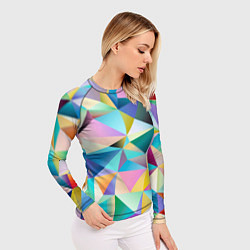 Рашгард женский Полигональная текстура, цвет: 3D-принт — фото 2