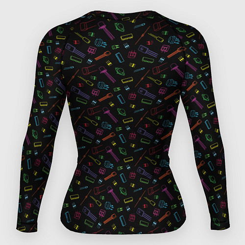 Женский рашгард Паттерн с разноцветными радиодеталями / 3D-принт – фото 2