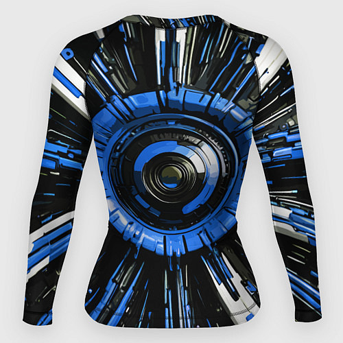 Женский рашгард Чёрно-синяя сфера киберпанк / 3D-принт – фото 2