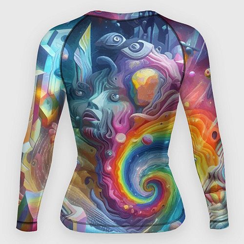 Женский рашгард Абстрактное граффити с лицом девушки / 3D-принт – фото 2
