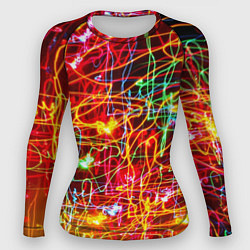 Рашгард женский Неоновый хаос, цвет: 3D-принт