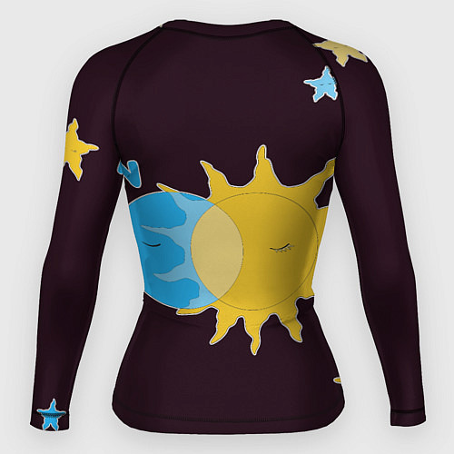 Женский рашгард Солнце и луна космос / 3D-принт – фото 2