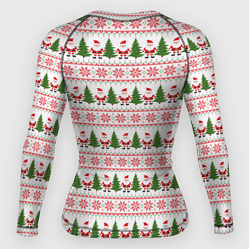 Женский рашгард Дед Мороз и ёлки / 3D-принт – фото 2