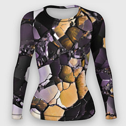 Рашгард женский Чёрно-жёлтый камень, цвет: 3D-принт
