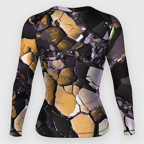 Женский рашгард Чёрно-жёлтый камень / 3D-принт – фото 2