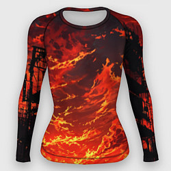 Рашгард женский Багровый огненный закат, цвет: 3D-принт