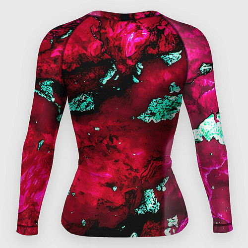 Женский рашгард Абстракция красно-голубая / 3D-принт – фото 2