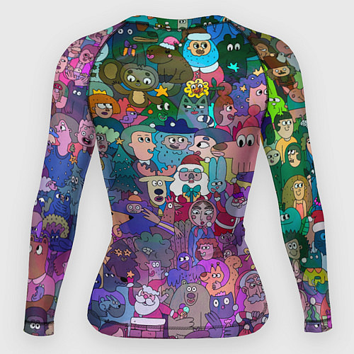 Женский рашгард Новогодний виммельбух / 3D-принт – фото 2