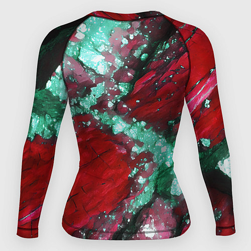 Женский рашгард Голубой минерал в красном камне / 3D-принт – фото 2