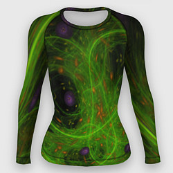 Рашгард женский Зелёный дым абстракция, цвет: 3D-принт