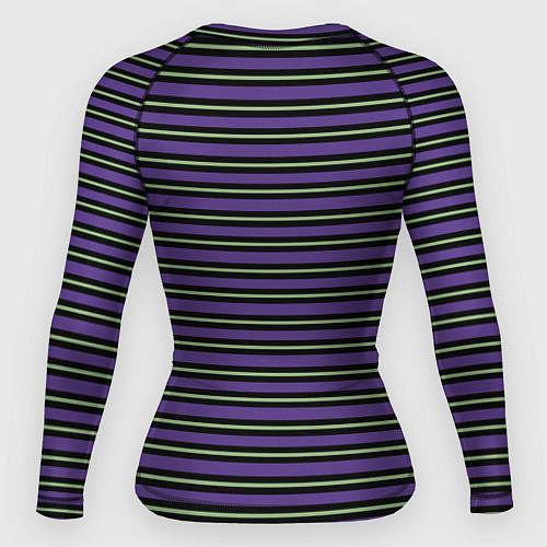 Женский рашгард Фиолетовый с зелёной полосой / 3D-принт – фото 2