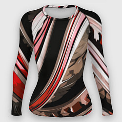 Женский рашгард Волнистая чёрно-красная абстракция