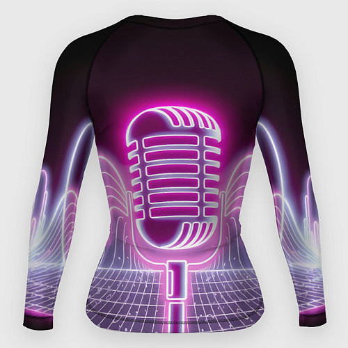 Женский рашгард Розовый неоновый микрофон / 3D-принт – фото 2