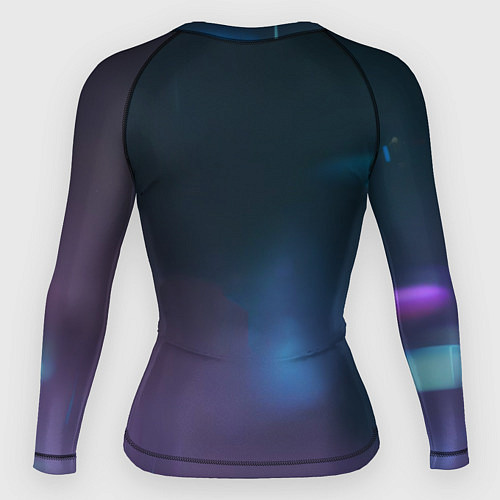 Женский рашгард Чёрный кот под дождём / 3D-принт – фото 2