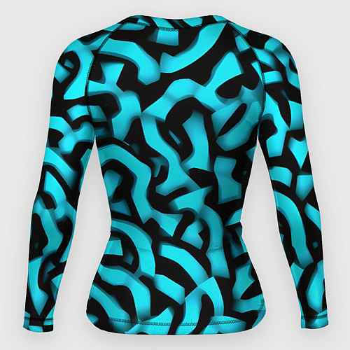 Женский рашгард Бирюзовая абстракция / 3D-принт – фото 2