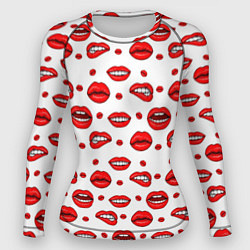 Рашгард женский Губной паттерн, цвет: 3D-принт