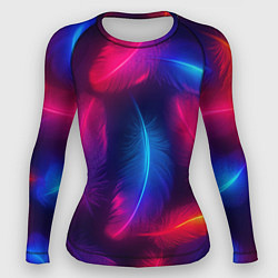 Женский рашгард Вспыхивающие перья - неоновое свечение