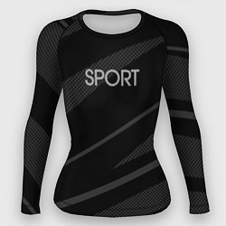 Женский рашгард Sport чёрный с серым абстрактный