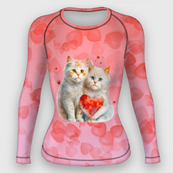 Рашгард женский Котята и сердечки, цвет: 3D-принт