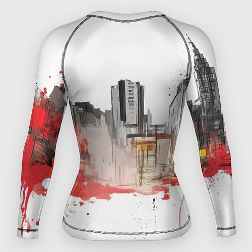 Женский рашгард Бэтмен на фоне города / 3D-принт – фото 2