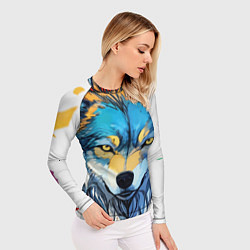 Рашгард женский Волк яркий арт, цвет: 3D-принт — фото 2