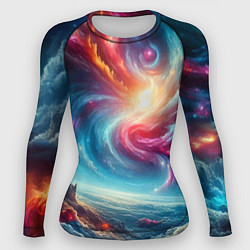 Рашгард женский Fantastic neon space landscape - ai art fantasy, цвет: 3D-принт