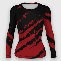 Рашгард женский The color is red and black, цвет: 3D-принт