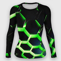 Рашгард женский Neon Honeycombs, цвет: 3D-принт