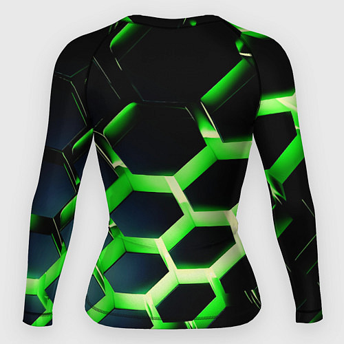 Женский рашгард Neon Honeycombs / 3D-принт – фото 2
