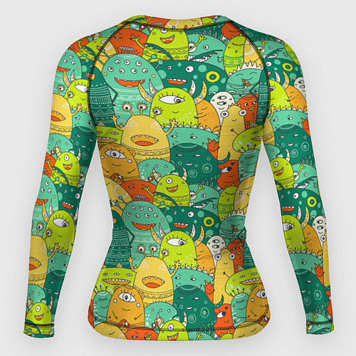 Женский рашгард Весёлые монстрики пришельцы / 3D-принт – фото 2