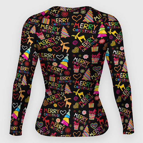 Женский рашгард Merry Christmas - New Year / 3D-принт – фото 2
