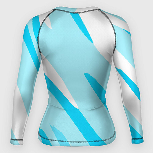Женский рашгард Белый с голубым абстракция / 3D-принт – фото 2