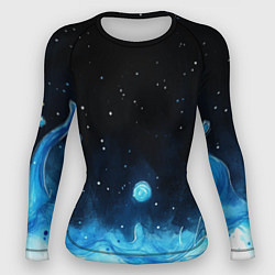 Женский рашгард Синяя светящееся краска