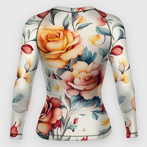 Женский рашгард Паттерн с переплетением цветов / 3D-принт – фото 2