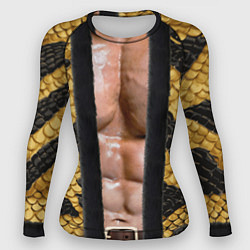 Рашгард женский Накаченное мужское тело в змеином наряде, цвет: 3D-принт