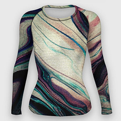 Женский рашгард Абстракция тёмные краски с текстурой