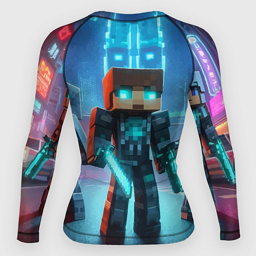 Женский рашгард Minecraft - ai art neon glow / 3D-принт – фото 2