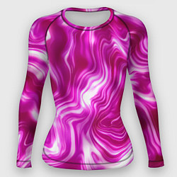 Рашгард женский Завихрения - оттенки розового и белого, цвет: 3D-принт