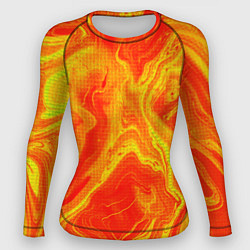 Женский рашгард Огненный жёлто-красный