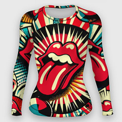 Женский рашгард Logo of the Rolling Stones - pop art