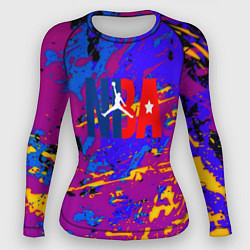 Рашгард женский NBA краски неон, цвет: 3D-принт